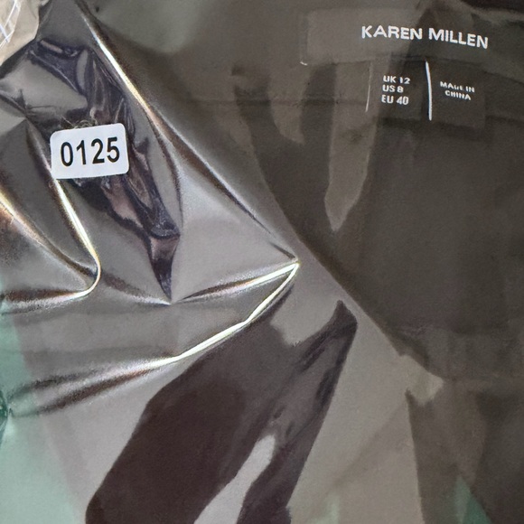 Karen Millen Emerald Green Shirt Dress with Black Trim - Picture 15 of 15